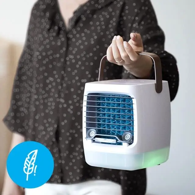 Tragbare Mini-Klimaanlage mit Wassertank – 4 Windstufen, Luftbefeuchter & LED für Zuhause, Büro & Garage