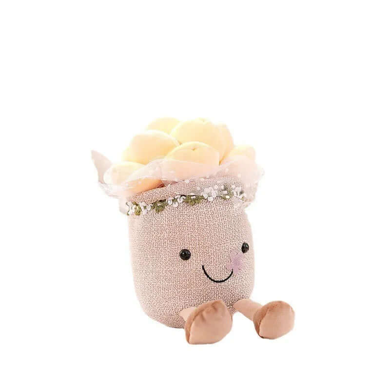 Kuschelige Blumen-Plüschfigur - Weicher Kissen-Begleiter