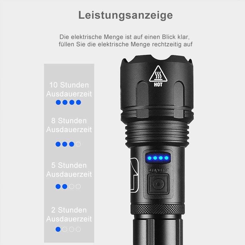 NightVision Pro™ LED-Taschenlampe | 12.000 Lumen | Wasserdicht & Wiederaufladbar
