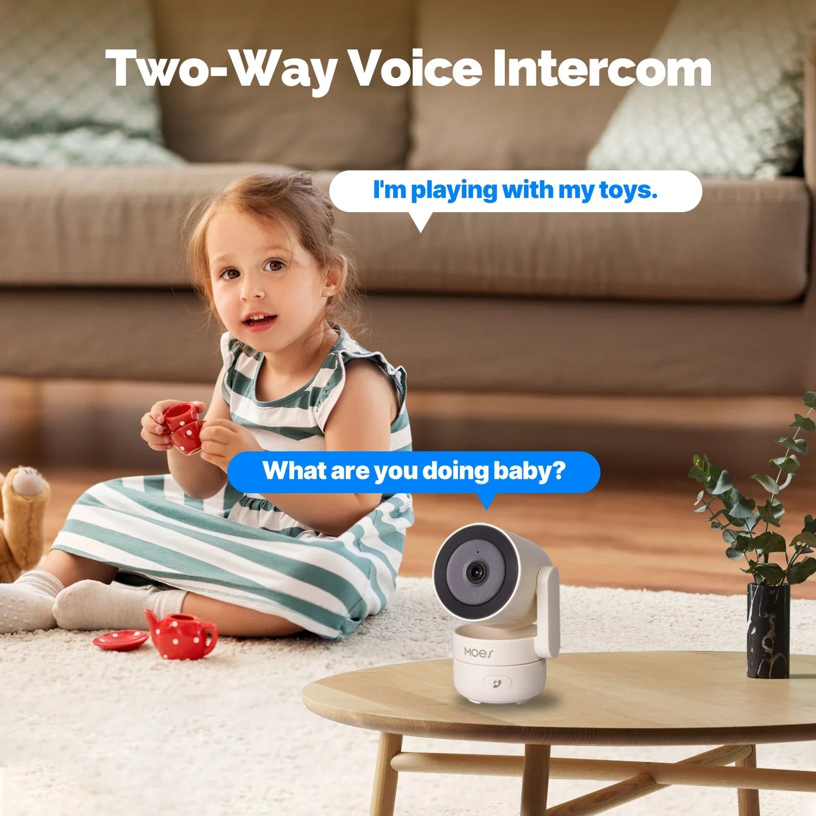 MoesHouse Tuya 4MP PTZ WiFi Kamera - Smart Home Sicherheit mit Bewegungserkennung, IR Nachtsicht, Zwei-Wege-Audio CCTV