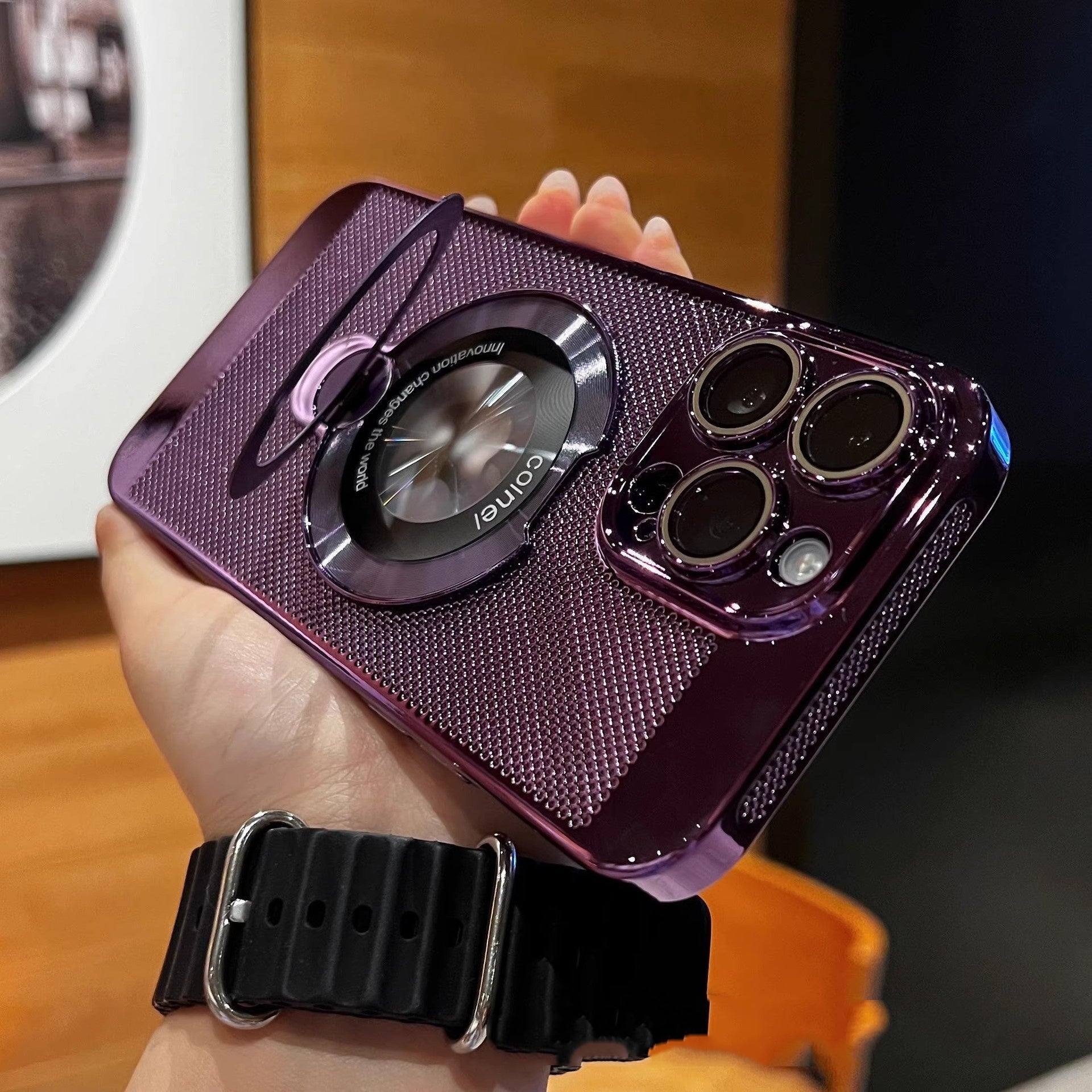 360° Rotierendes Ständer-Handyhülle mit fortschrittlicher Wärmeableitung und Unterstützung für magnetisches Laden