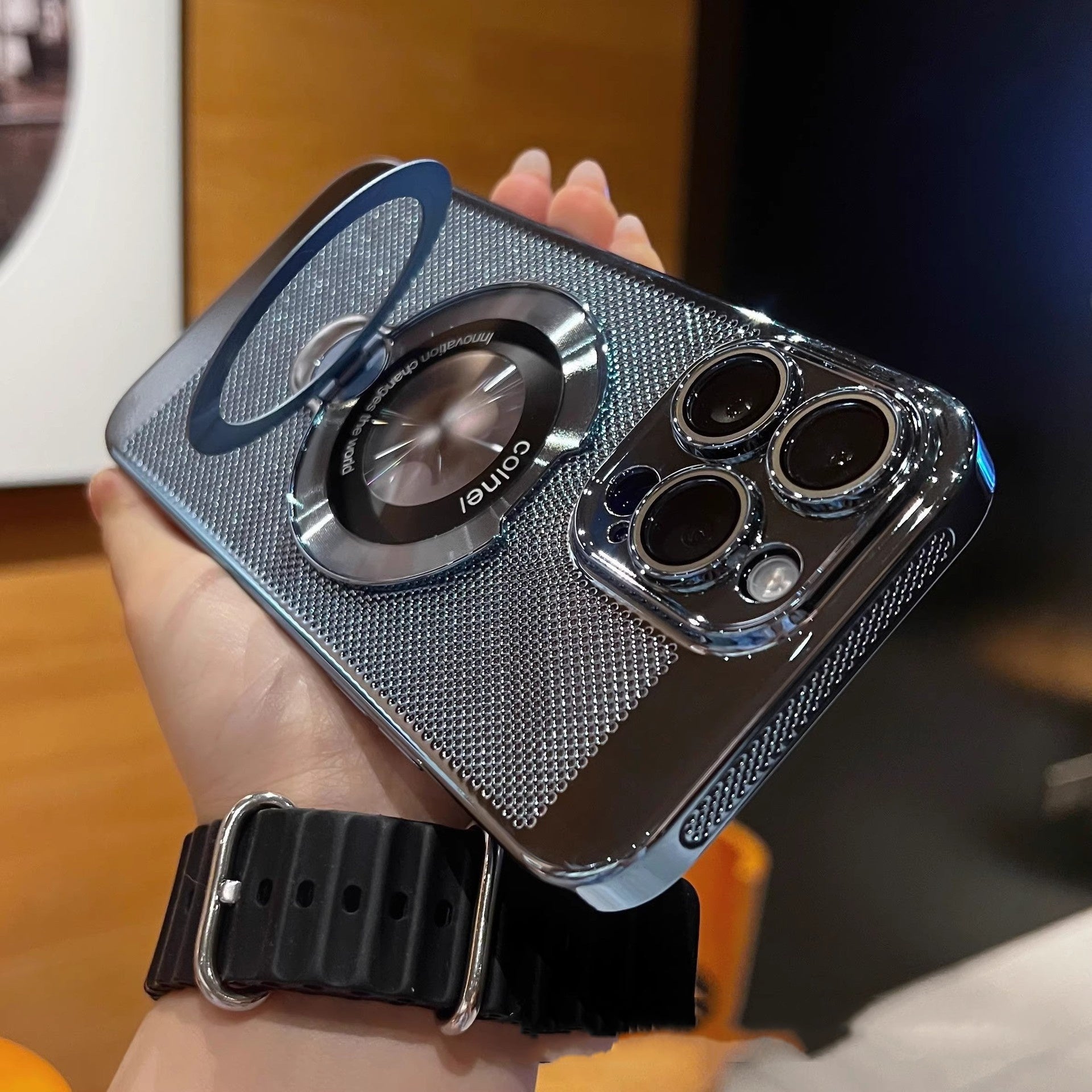 360° Rotierendes Ständer-Handyhülle mit fortschrittlicher Wärmeableitung und Unterstützung für magnetisches Laden