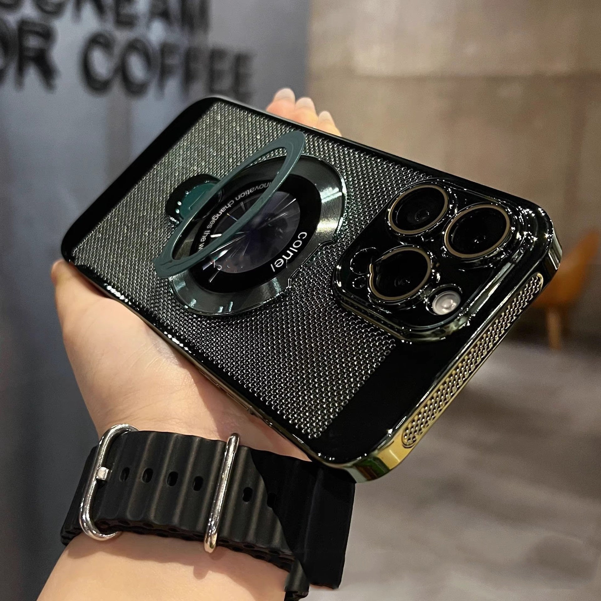 360° Rotierendes Ständer-Handyhülle mit fortschrittlicher Wärmeableitung und Unterstützung für magnetisches Laden