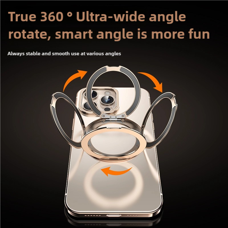 Ultra-dünne Titanstahlrahmen MagSafe Handyhülle mit 360 Silent Rotation für iPhone