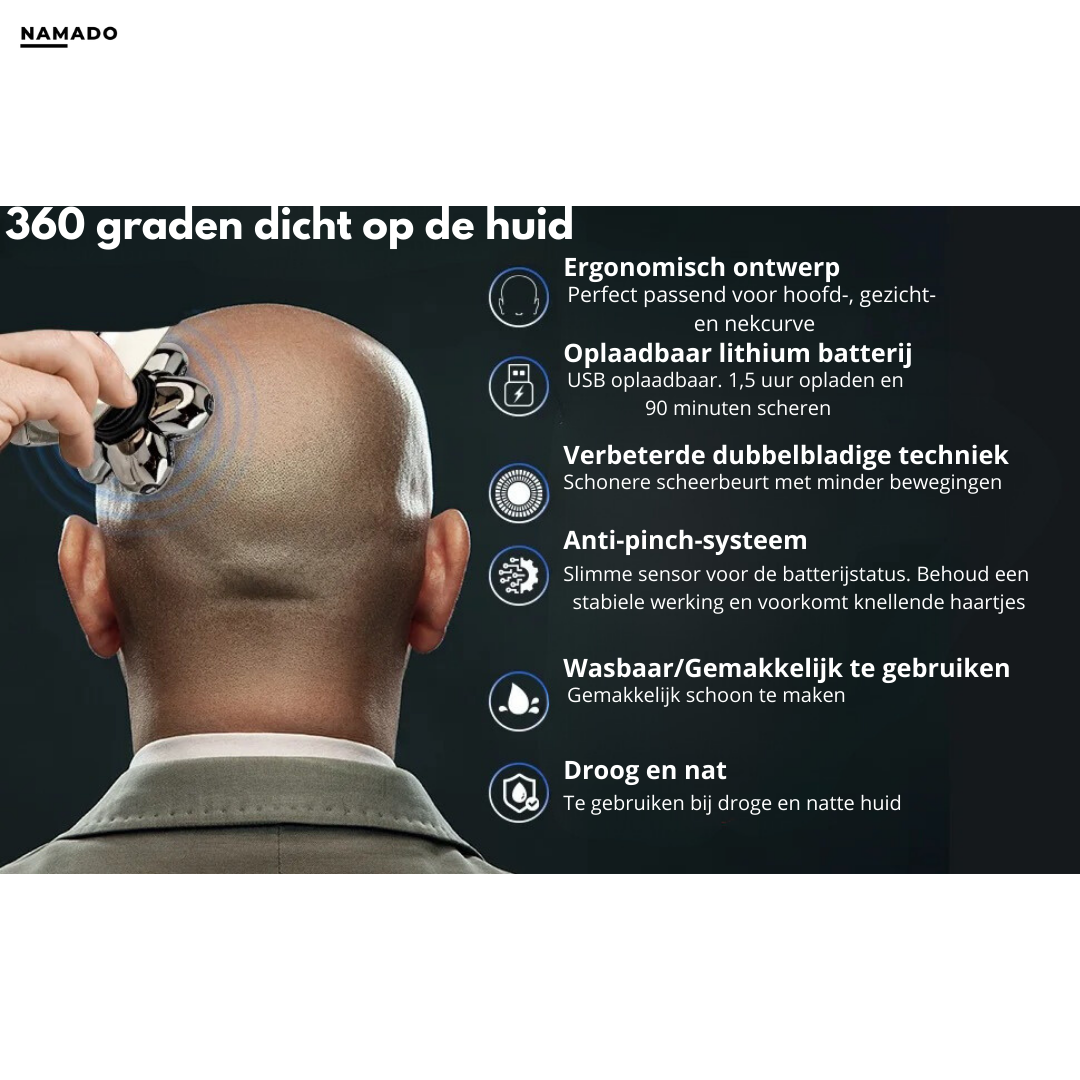 Flexishave Pro - 7D Rasierer Herren & Damen, Wasserdicht, Reizfrei, Ergonomisch