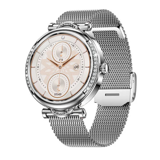 Zelara - Luxus Diamanten Zifferblatt Multifunktional Runde Smart Uhren