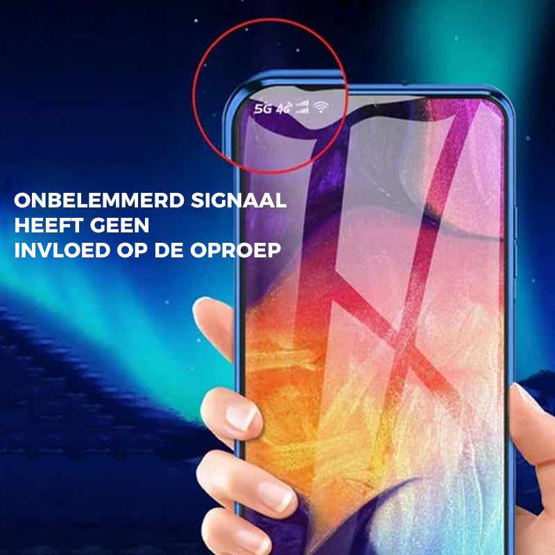 Magnetische gehärtete Glas doppelseitige Handytasche für Samsung