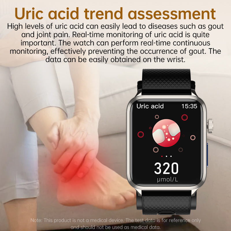 Hochpräzise Airbag-Blutdruck-Smartwatch ECG-Herzfrequenz-Blutzucker Harnsäure Blutfette Blutsauerstoff Schlaf