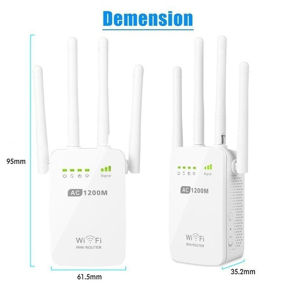 WLAN Repeater Router 300M & 1200M Dual-Band mit WAN/LAN Ports, 2,4 GHz & 5 GHz