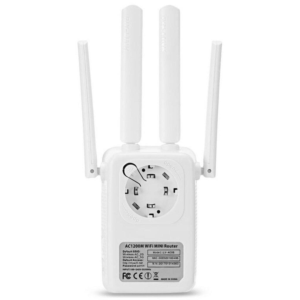 WLAN Repeater Router 300M & 1200M Dual-Band mit WAN/LAN Ports, 2,4 GHz & 5 GHz