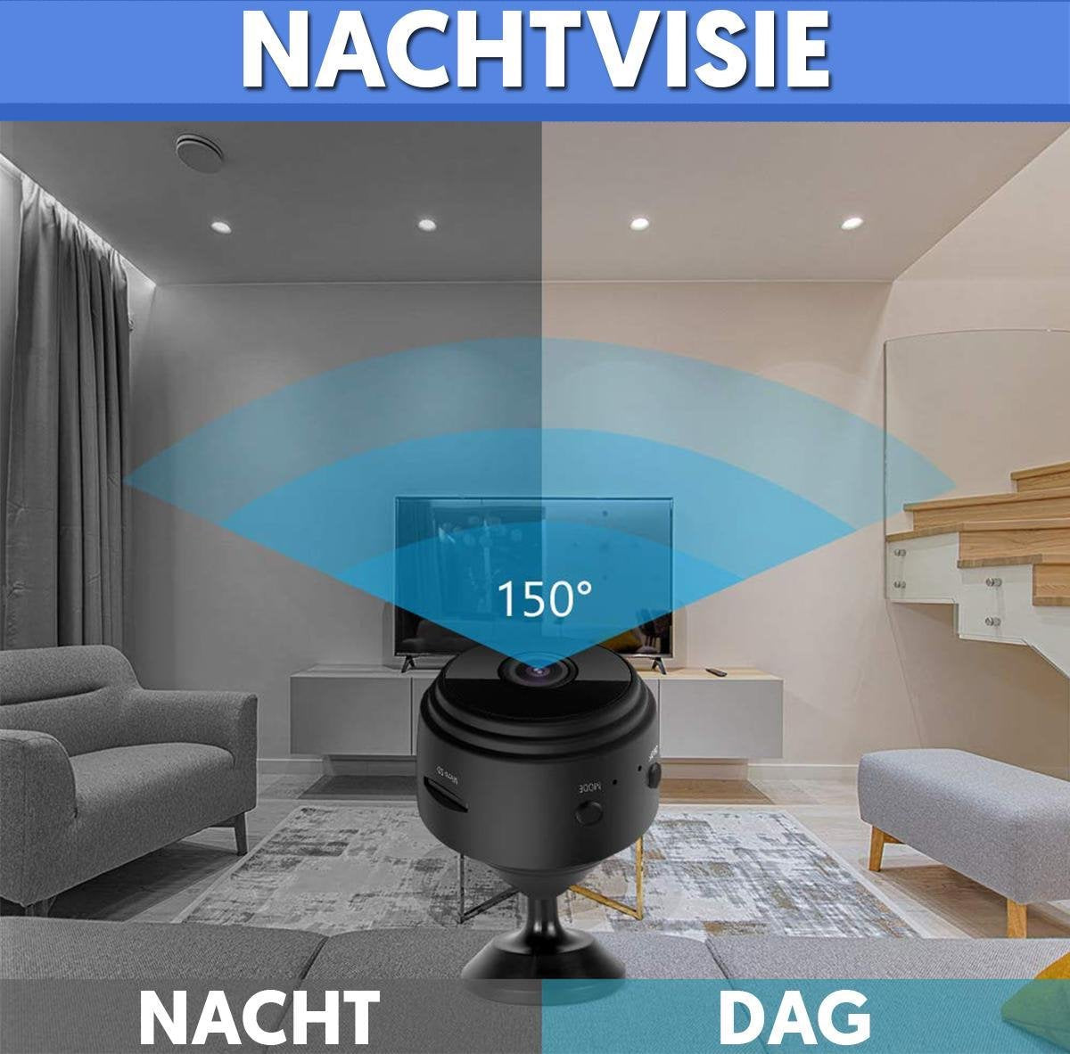 SecureView - Mini Sicherheitskamera - HD - 1080P - Drahtlos