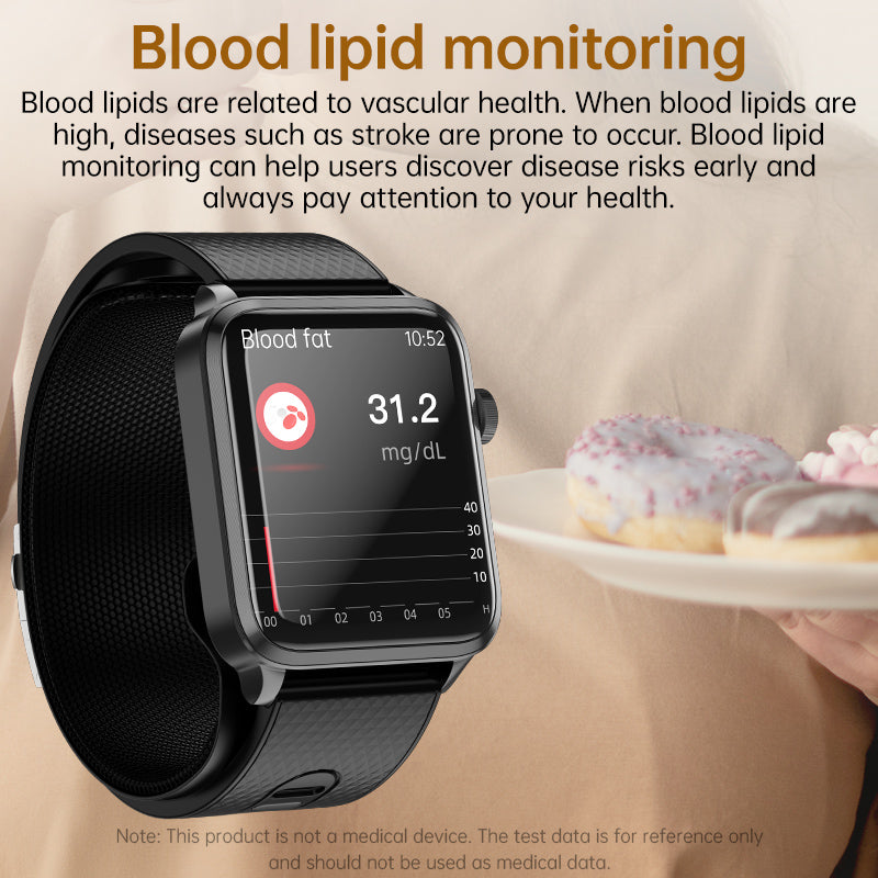 Hochpräzise Airbag-Blutdruck-Smartwatch ECG-Herzfrequenz-Blutzucker Harnsäure Blutfette Blutsauerstoff Schlaf