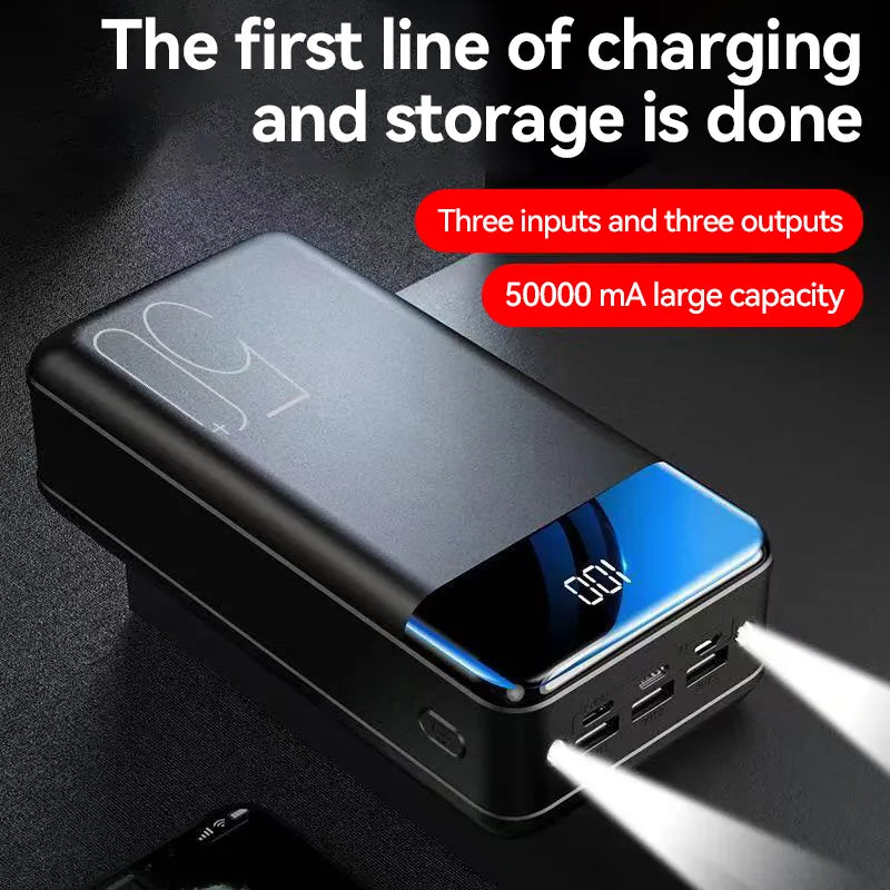 Kraftvolle Powerbank 50000 mAh – Immer verbunden und vorbereitet