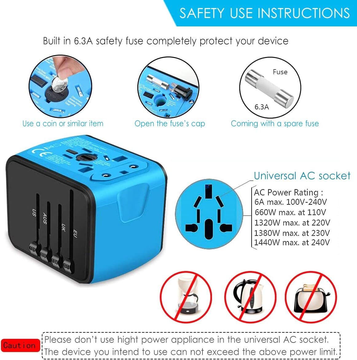 Ultimatives Reise-Power-Hub: All-in-One Universaladapter