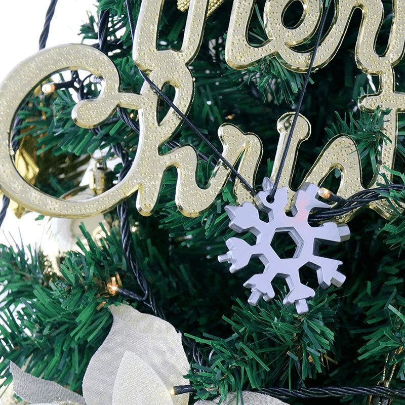 Personalisierter Weihnachts-Schlüsselanhänger & 18-in-1 Schneeflocken Edelstahl-Multitool