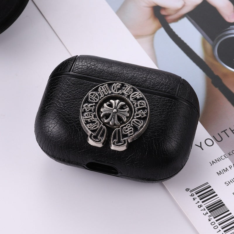Chrome Hearts Airpods Pro PU-Lederhülle mit Karabiner