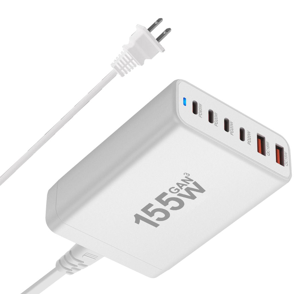 155W GaN 6-Port USB-C Ladegerät