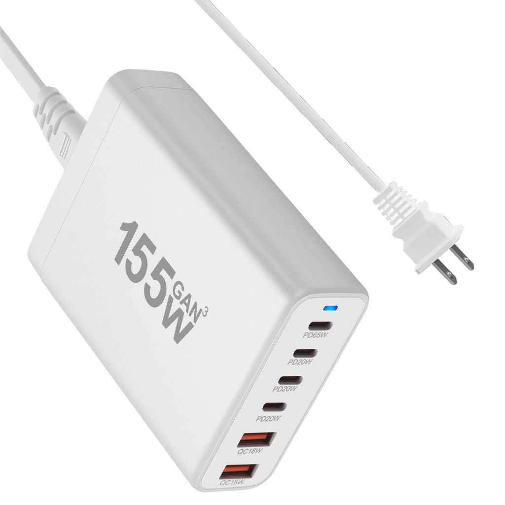 155W GaN 6-Port USB-C Ladegerät