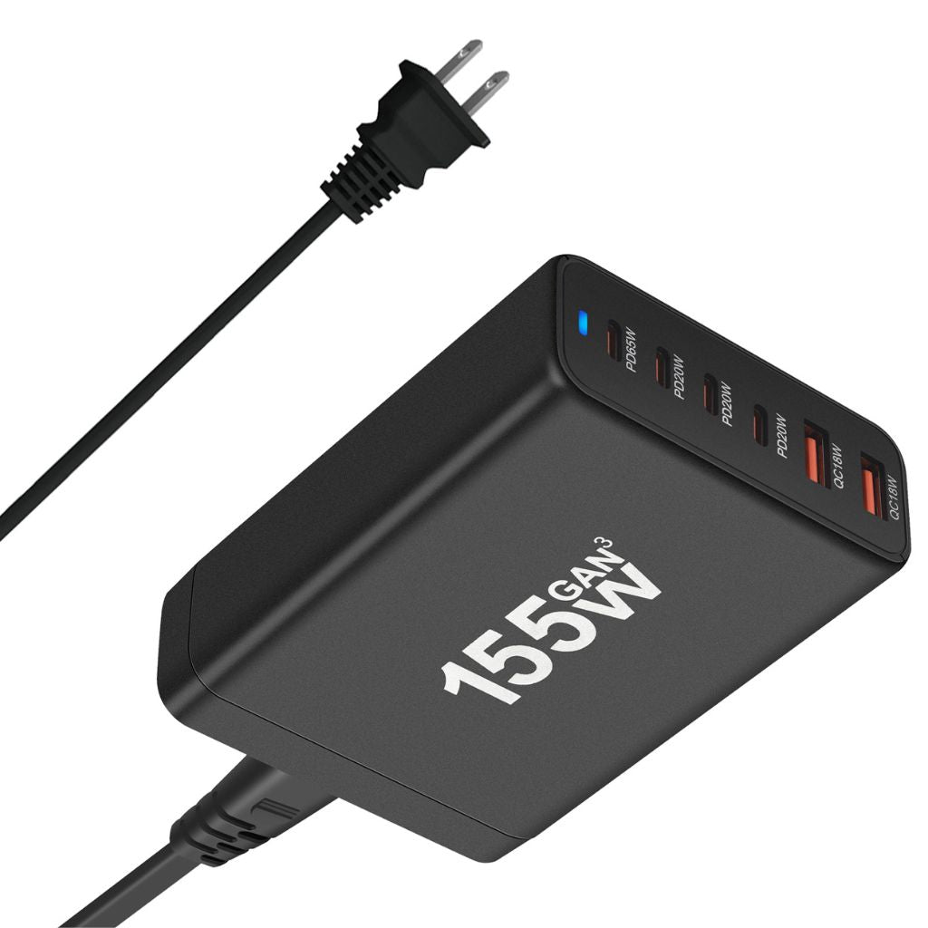 155W GaN 6-Port USB-C Ladegerät