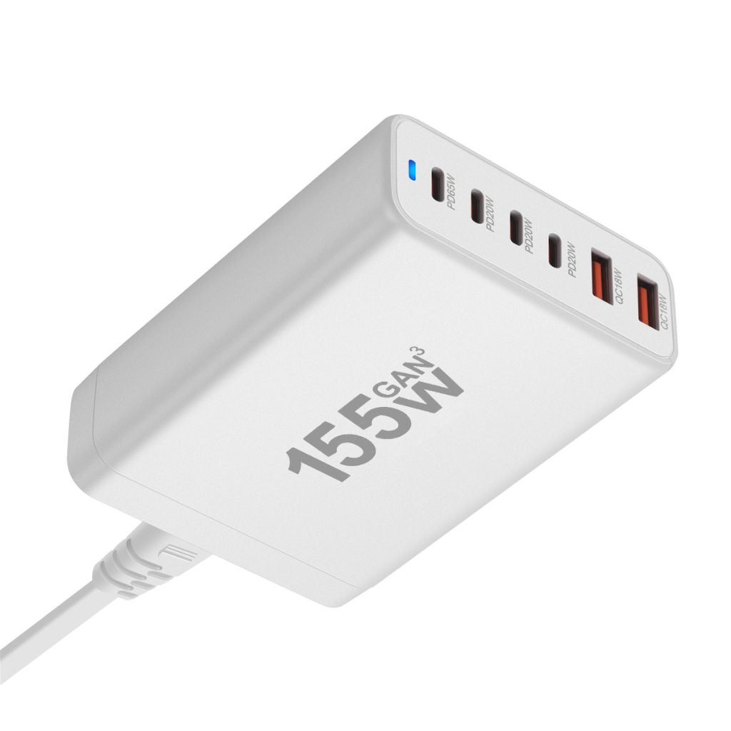 155W GaN 6-Port USB-C Ladegerät