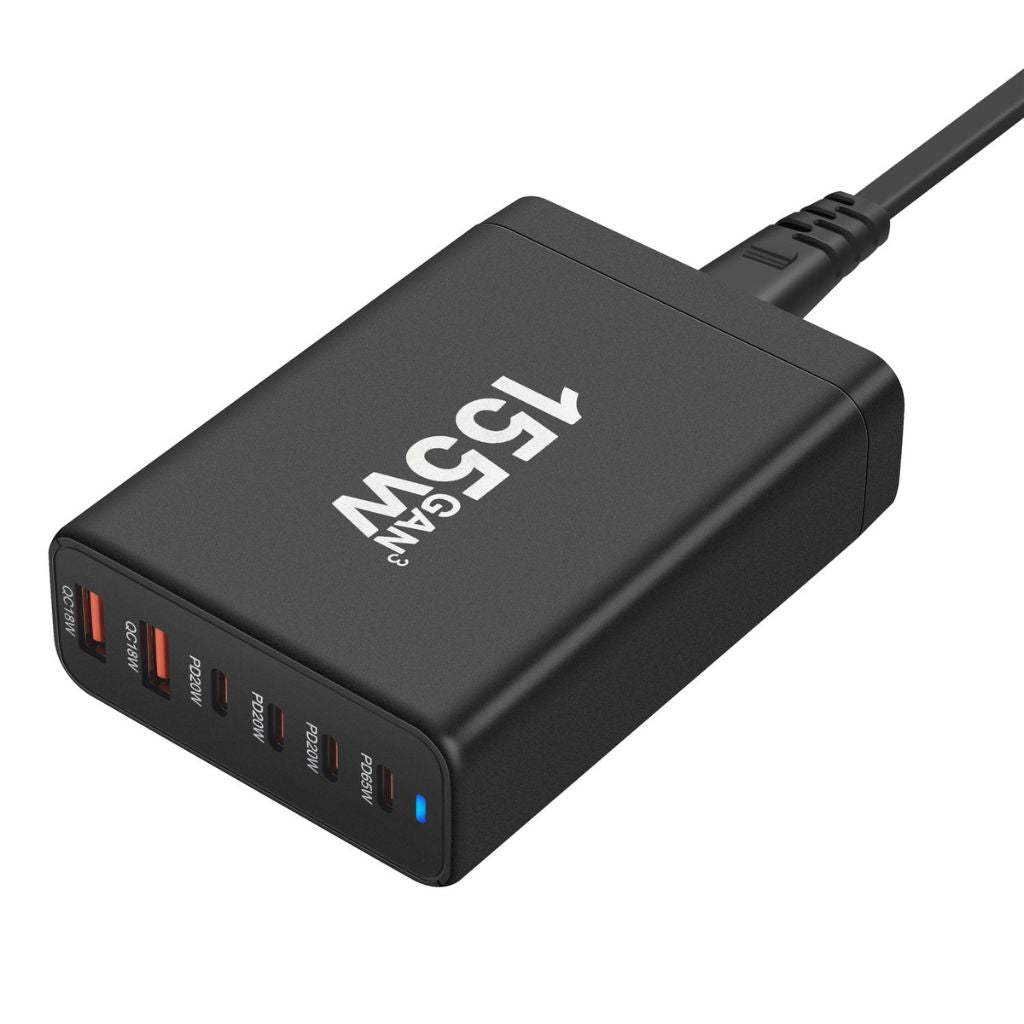 155W GaN 6-Port USB-C Ladegerät