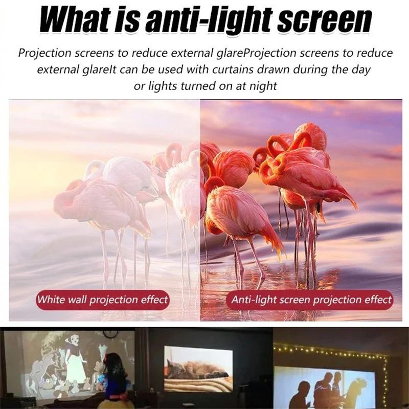 Tragbarer 4K Projektor mit lichtundurchlässiger Leinwand für Heimkino