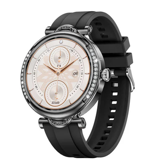 Zelara - Luxus Diamanten Zifferblatt Multifunktional Runde Smart Uhren