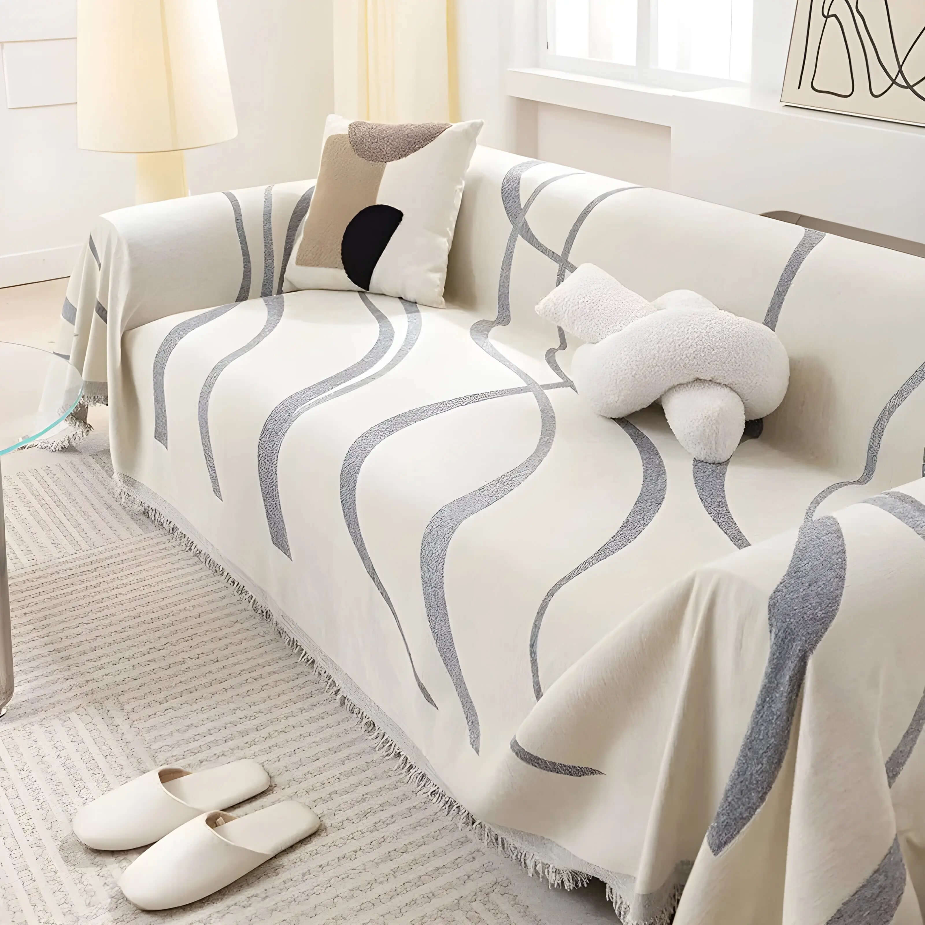 Wendbarer Sofabezug Chenille - Baumwolle