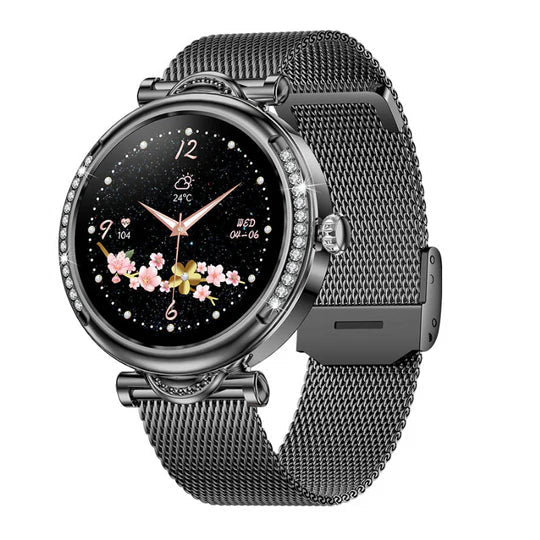 Zelara - Luxus Diamanten Zifferblatt Multifunktional Runde Smart Uhren