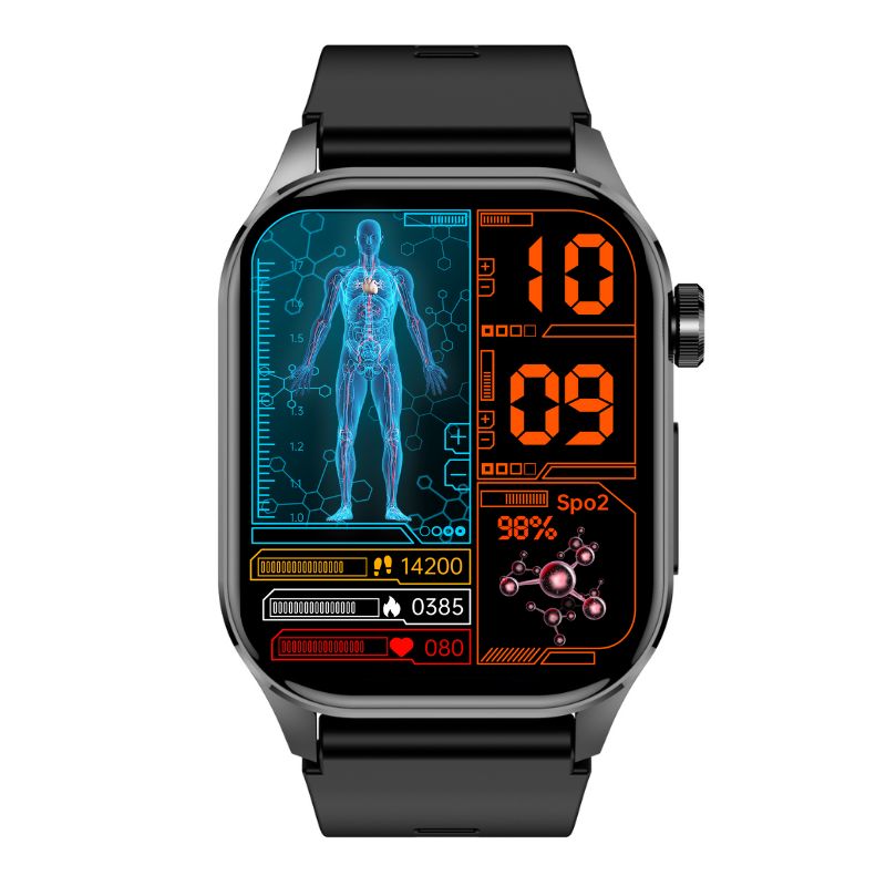 Professionelle ECG/EKG Nicht-invasive Blutzucker Gesundheits Smart Call Textbenachrichtigungsuhr