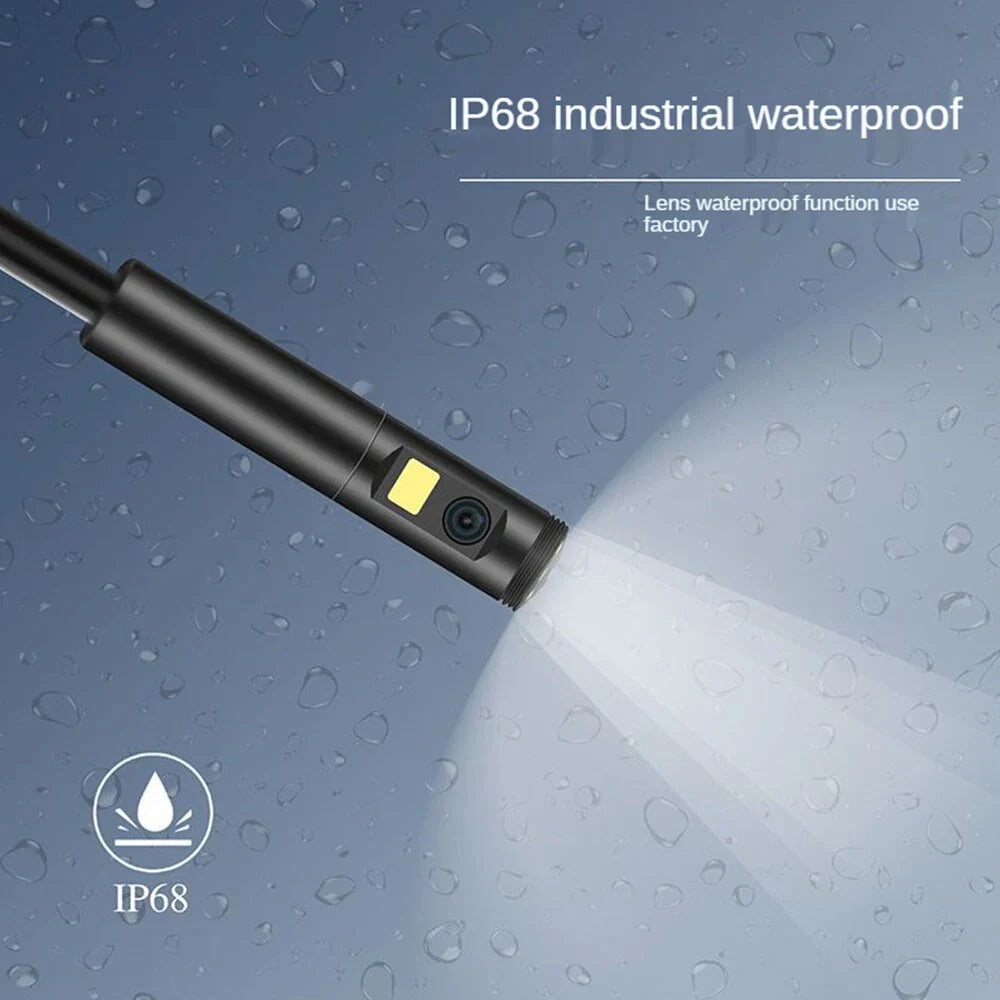 Dual-Linsen-Endoskopkamera AN100 - Wasserdicht IP68, 9 LED, Weiches/Starres Kabel für Smartphone (5,5 mm/8 mm)