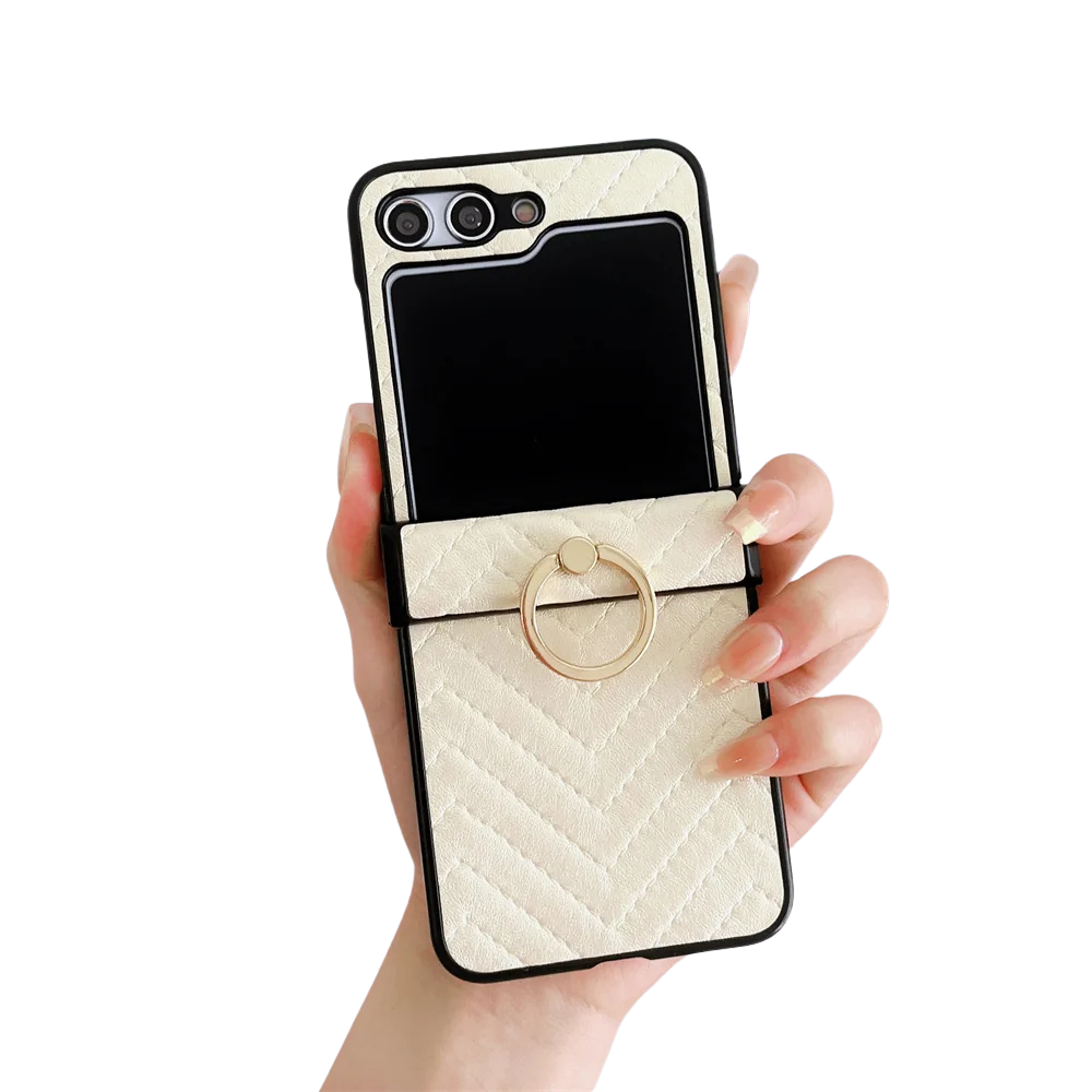 Gradient Leder Samsung Z Flip Ring Halter Etui