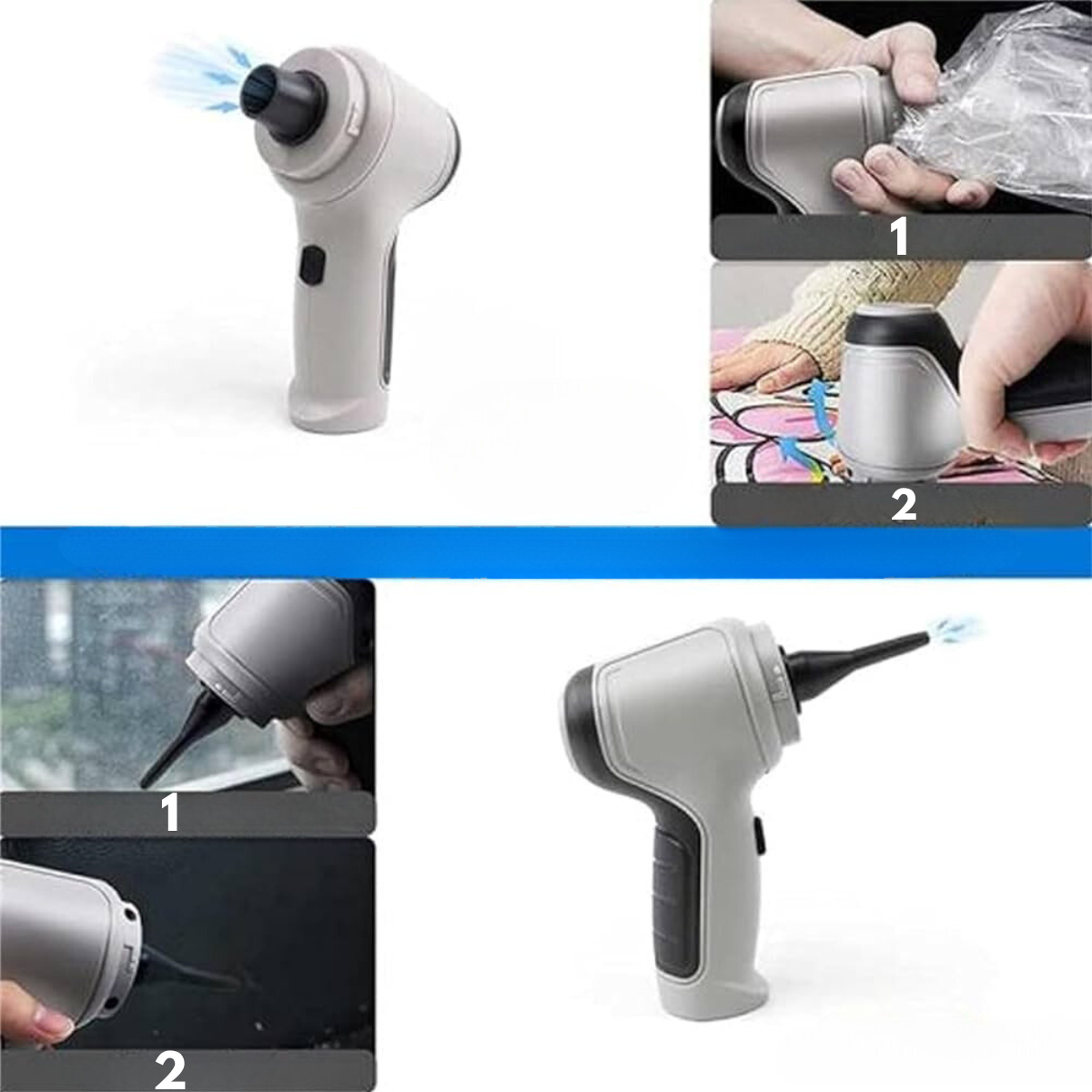 TurboClean Pro™ | Kabelloser Auto-Staubsauger | 12.000 PA Saugkraft & Leise