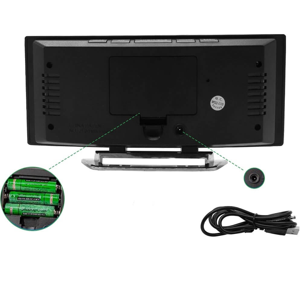 Gebogener LED Digitalwecker - Rass