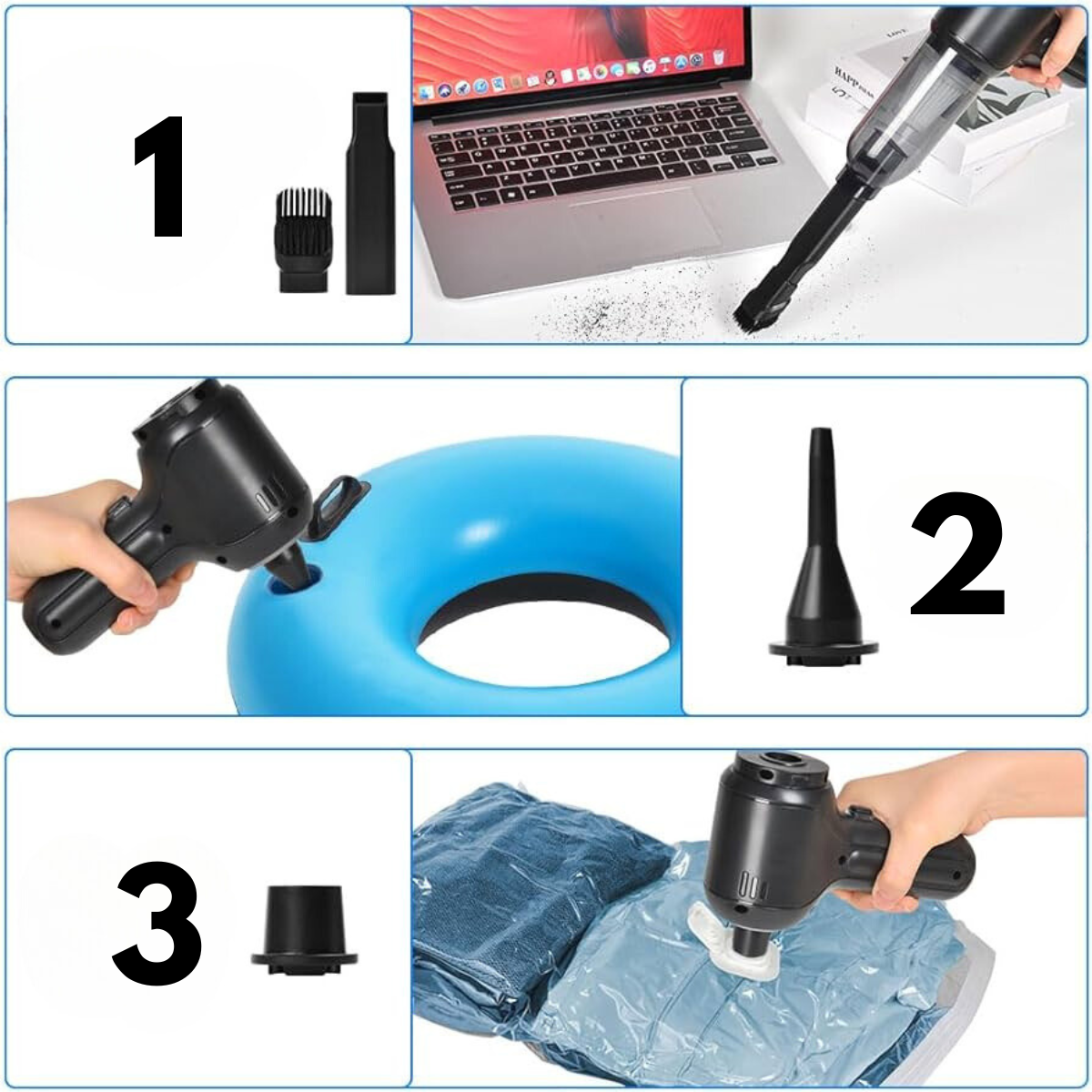 TurboClean Pro™ | Kabelloser Auto-Staubsauger | 12.000 PA Saugkraft & Leise