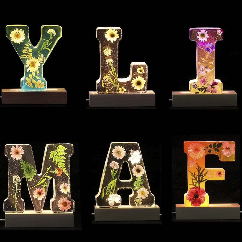 Dried Flower Letters Nachtlicht
