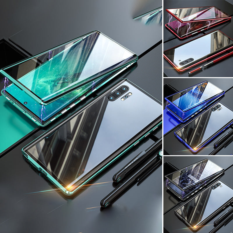 Magnetisches gehärtetes Glas doppelseitige Telefonhülle für Samsung