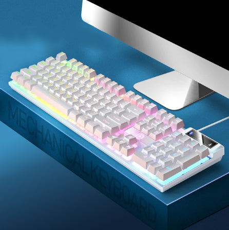 RGB Gaming-Tastatur mit Regenbogenbeleuchtung – USB kabelgebunden, ergonomisch & wasserdicht
