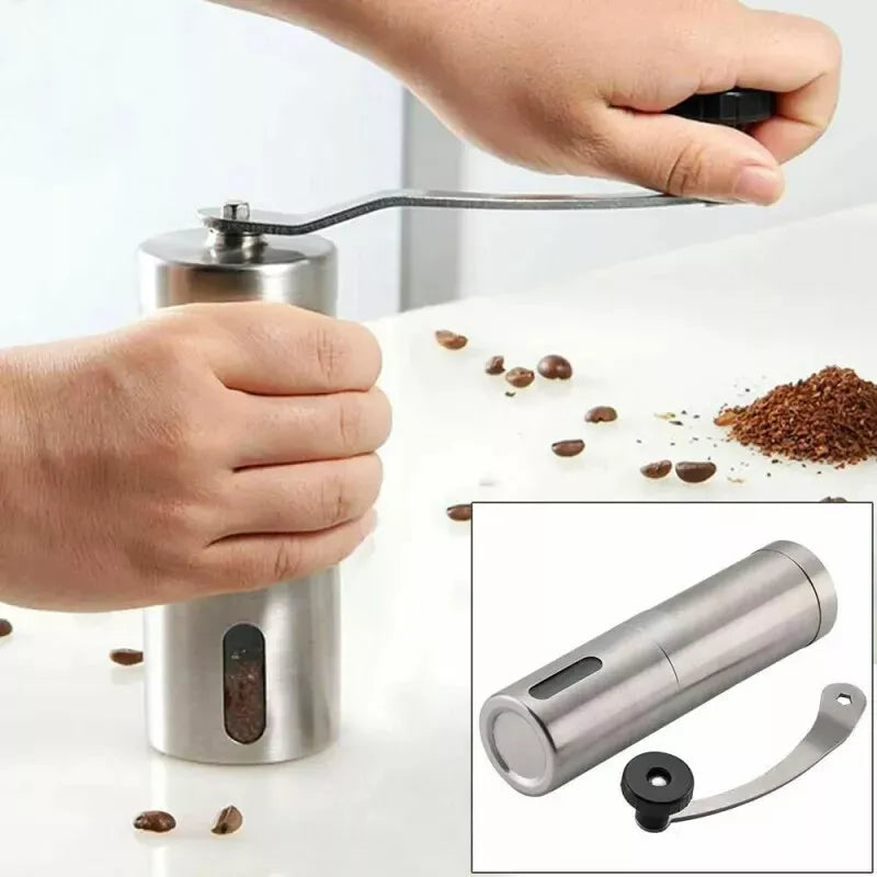 Tragbarer Kaffee grinder aus Edelstahl mit Keramikmahlwerk Bohnenmühle