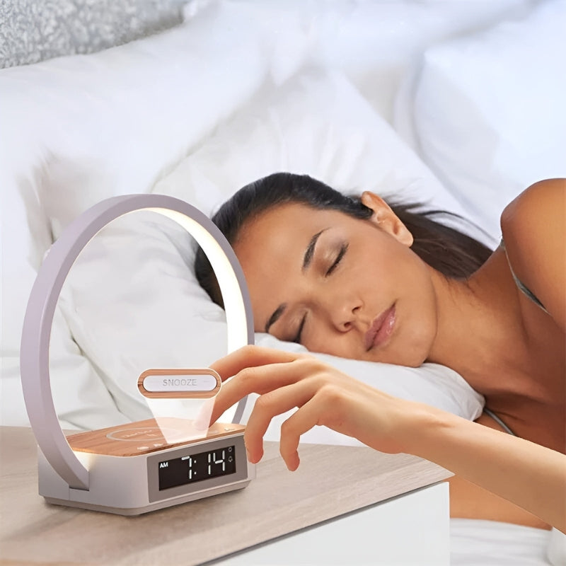 Zelara - Smart Beleuchtung Tischlampe mit kabellosem Ladegerät und Alarmfunktion