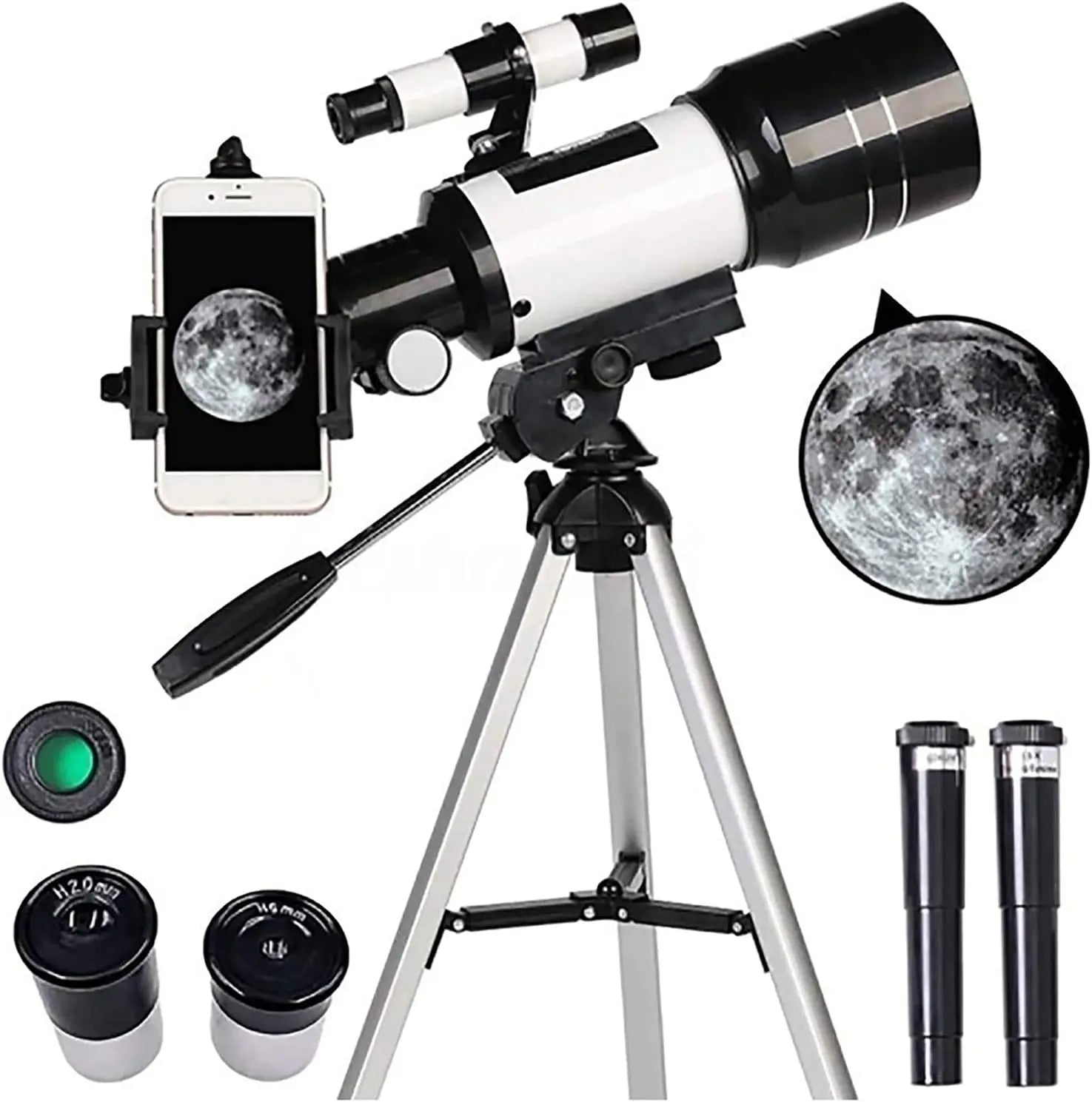 Professionelles astronomisches Teleskop - Mondbeobachtung mit Tischstativ Geschenk - 150x Zoom