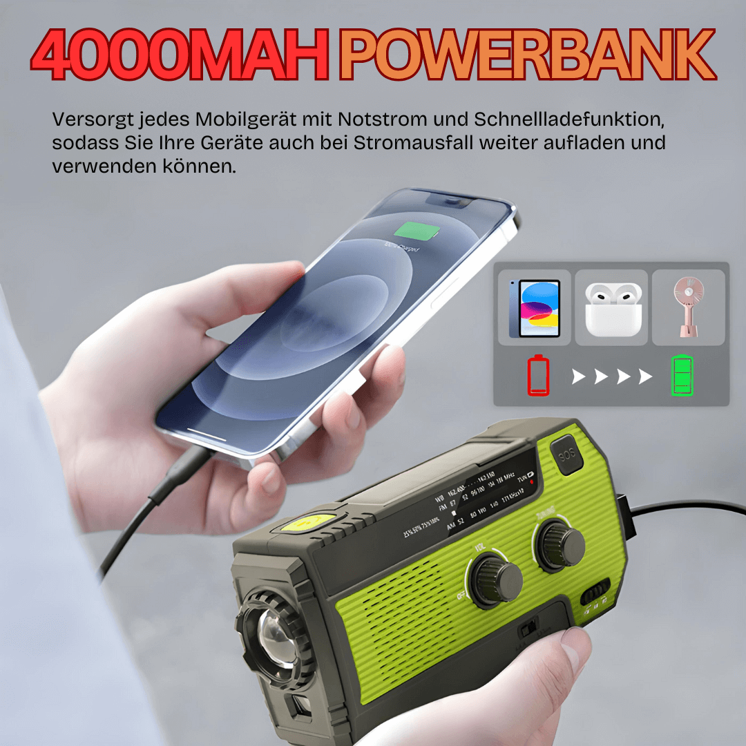 Tragbares Notfallradio Solar Kurbel Radio Powerbank