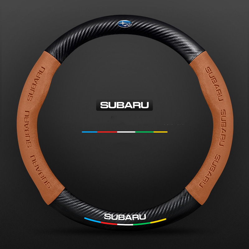 Anti-Rutsch 3D Prägung Kohlefaser Leder Auto Lenkradbezug Universelle Passform