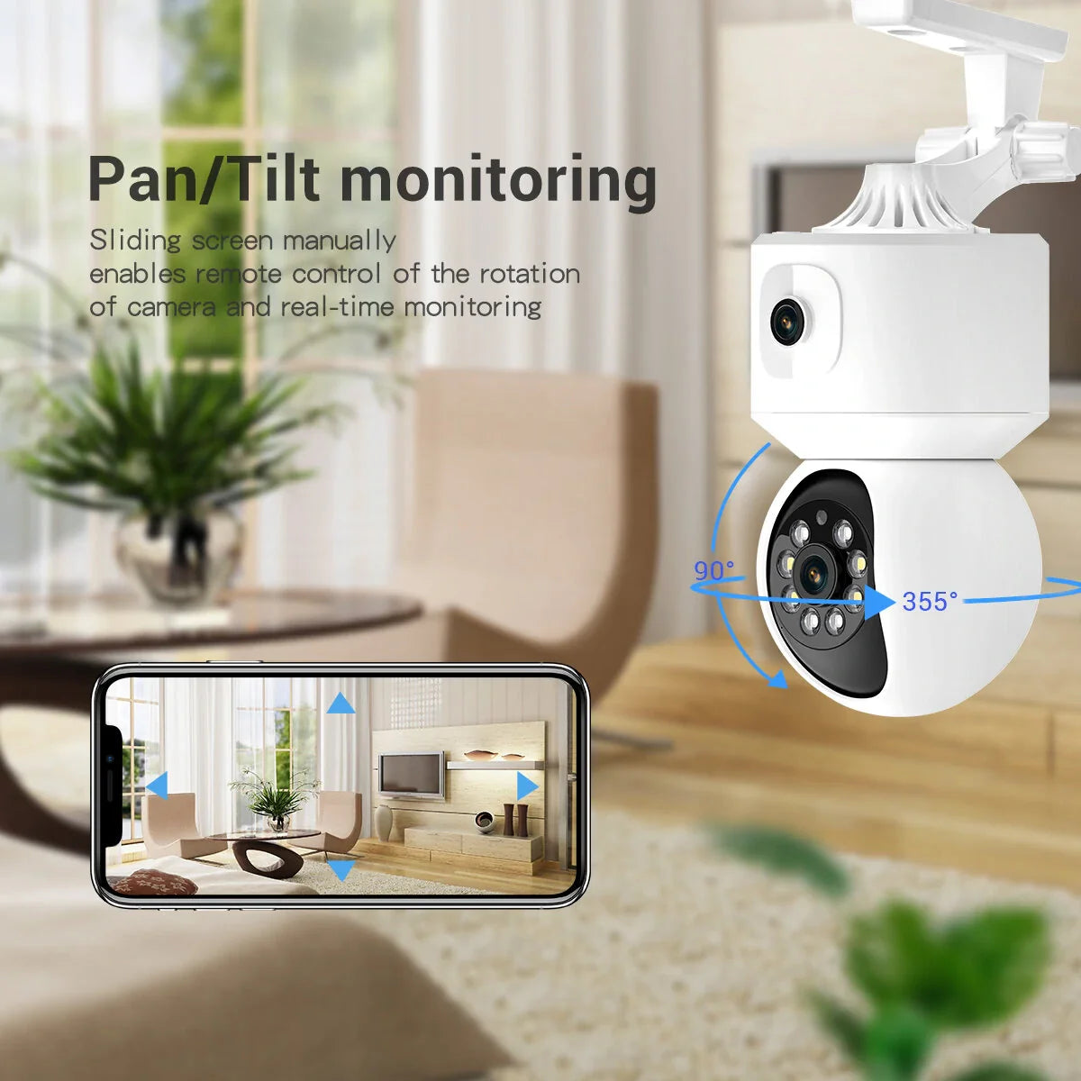 ESCAM QF010 Dual-Linsen 2MP WiFi IP-Kamera mit Schwenk-/Neigefunktion, Bewegungserkennung, Cloud-Speicher, Zwei-Wege-Audio, Nachtsicht, Wasserdicht