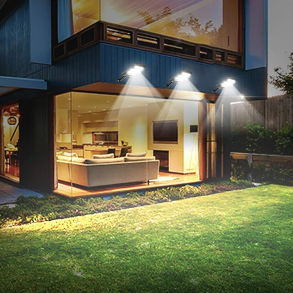 Wasserdichte Solar-Straßenlaterne mit Bewegungsmelder, 213 LED, Fernbedienung & IP67