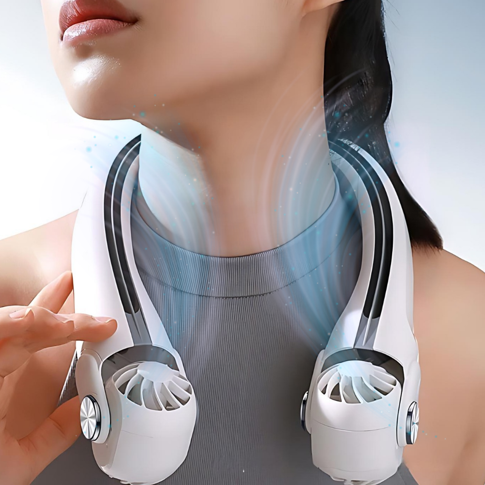 Wiederaufladbarer Nackenventilator – Leicht, Leise & 3-stufig regelbar mit bis zu 10 Std. Laufzeit