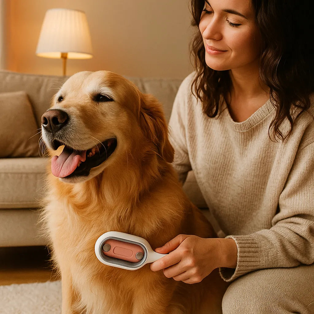 Tierhaarbürste für Möbel, Kleidung & Fellpflege – 2-in-1 Silikonbürste für Hunde & Katzen