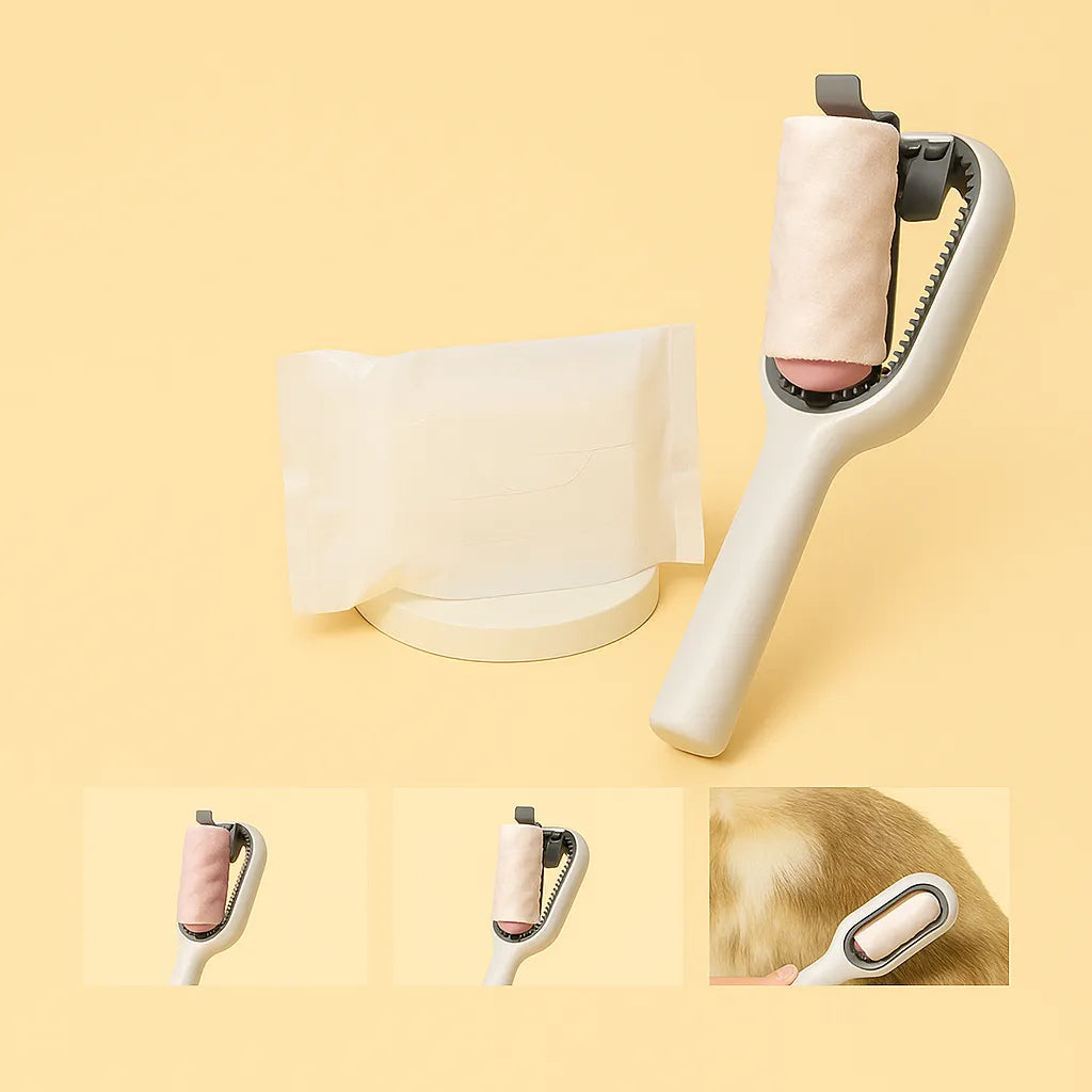 Tierhaarbürste für Möbel, Kleidung & Fellpflege – 2-in-1 Silikonbürste für Hunde & Katzen