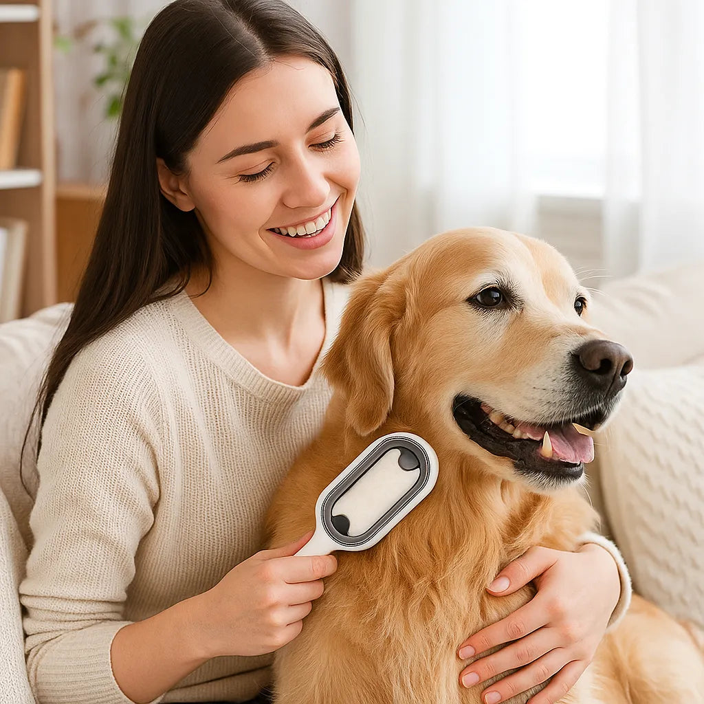 Tierhaarbürste für Möbel, Kleidung & Fellpflege – 2-in-1 Silikonbürste für Hunde & Katzen