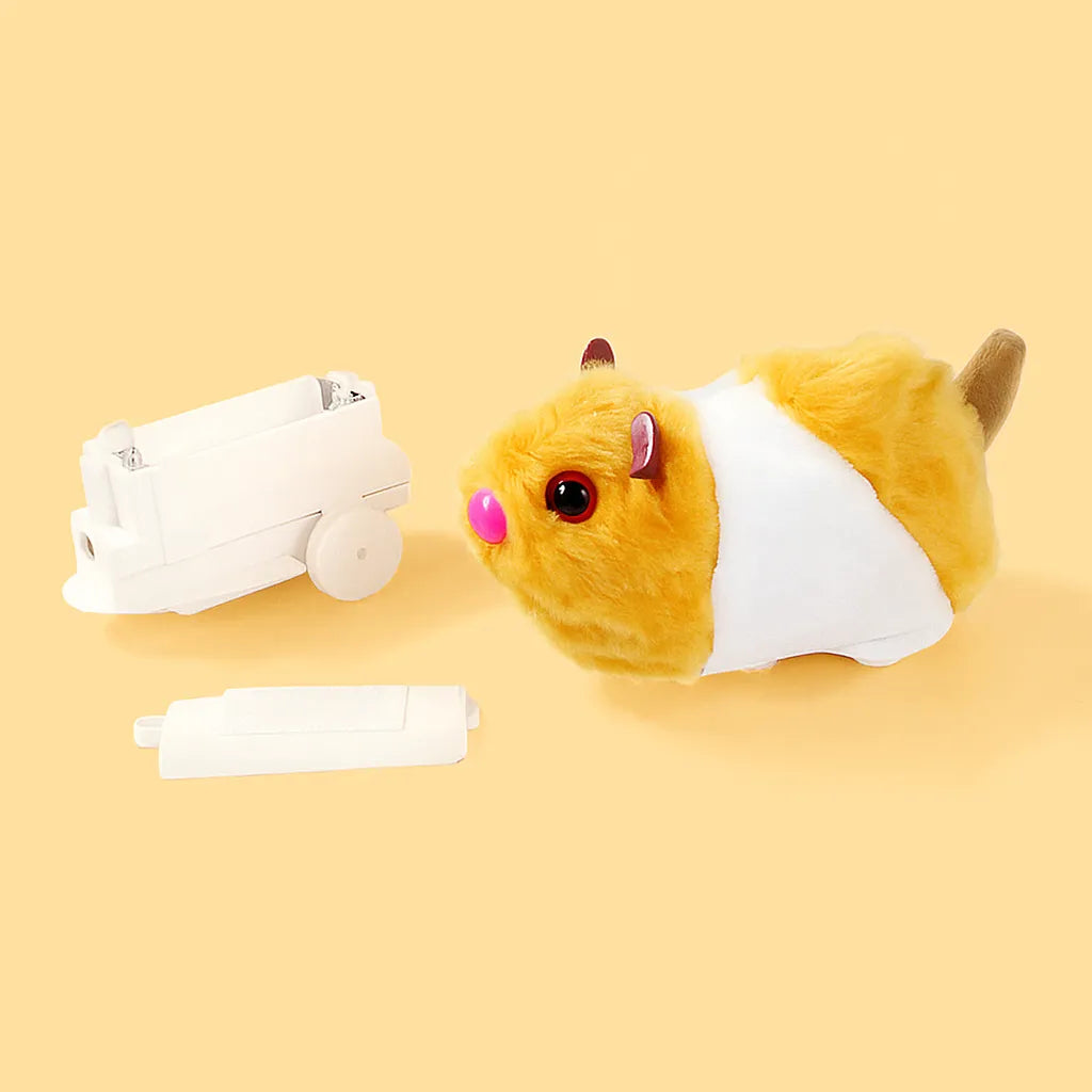 Interaktives Katzenspielzeug gegen Langeweile – Selbstfahrender Plüsch-Hamster für Bewegung & Spaß